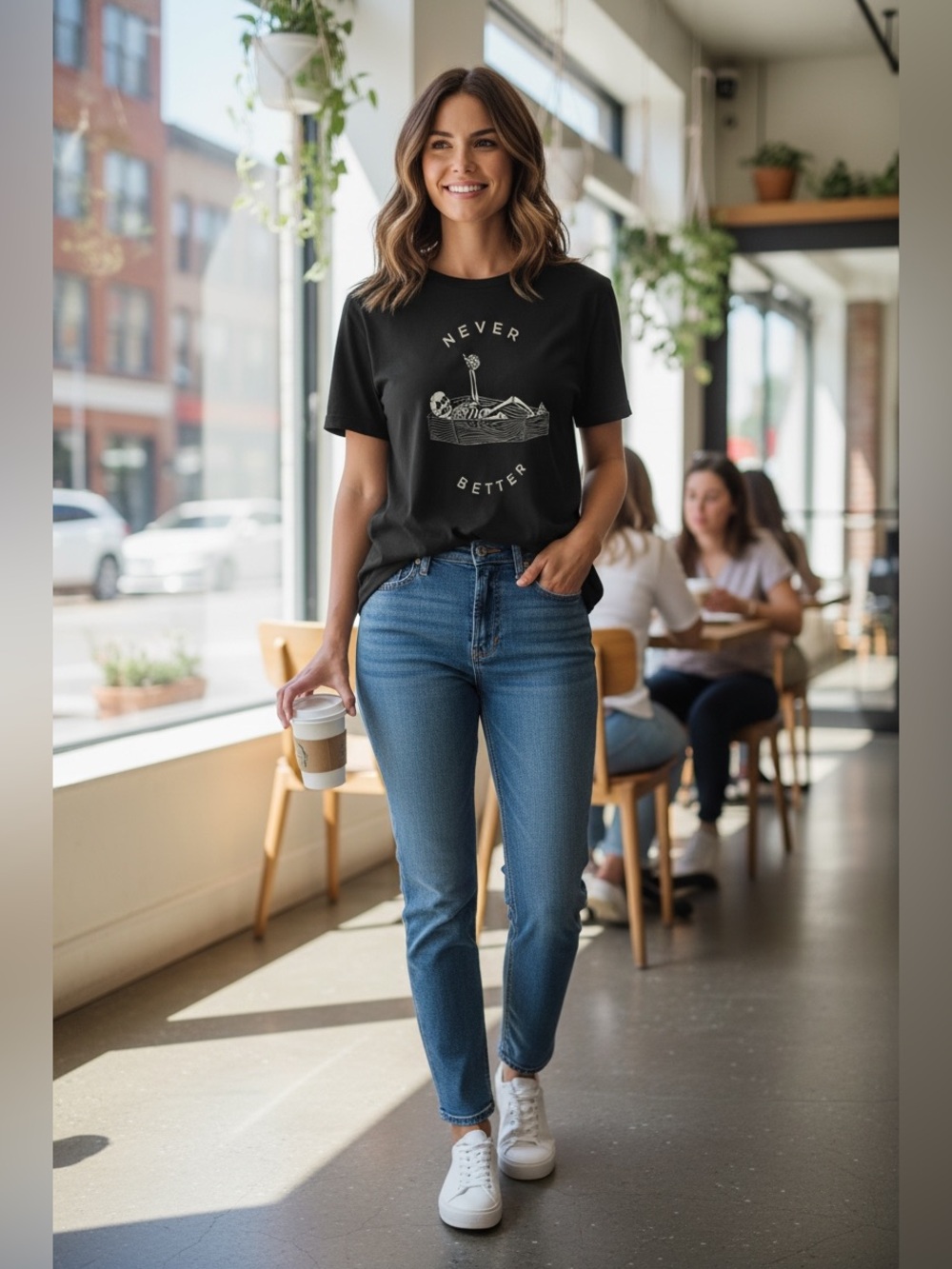 Never Better Graphic Short Sleeve Tee in Black